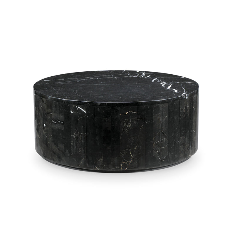 Monolith Drum Coffee Table-France & Son-FVT041BLK-Coffee TablesBlack Nero Marquina Marble-7-France and Son