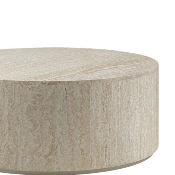 Monolith Drum Coffee Table-France & Son-FVT041WHT-Coffee TablesWhite Carrara Marble-6-France and Son