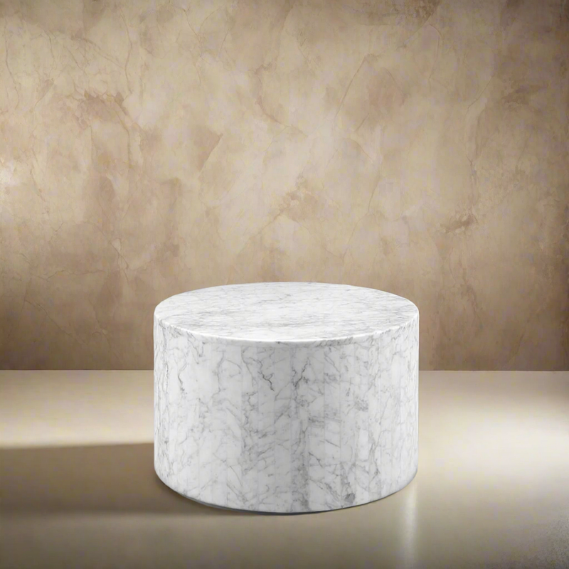 Carrara Marble Drum Bunching Table France & Son