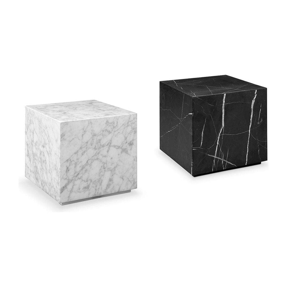 Carrara Marble Cube Side Table - Square-France & Son-FVT052MWHT-Side Tables-2-France and Son