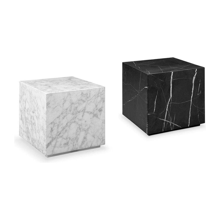 Carrara Marble Cube Side Table - Square-France & Son-FVT052MWHT-Side Tables-2-France and Son
