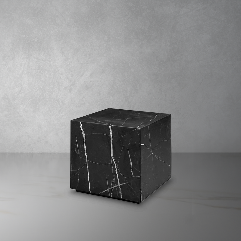 Black marble side deals table