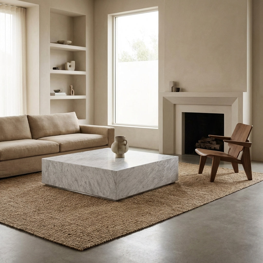Marble Monolith 50" Square Coffee Table