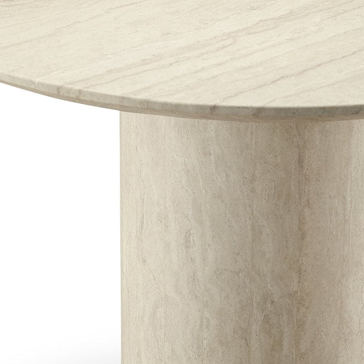 Bridie Oval Travertine Double Pedestal Dining Table