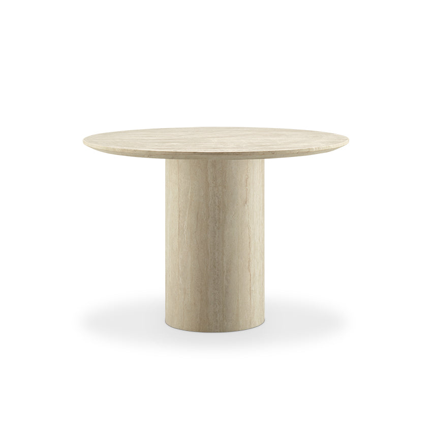 Bridie Round Travertine Pedestal Dining Table