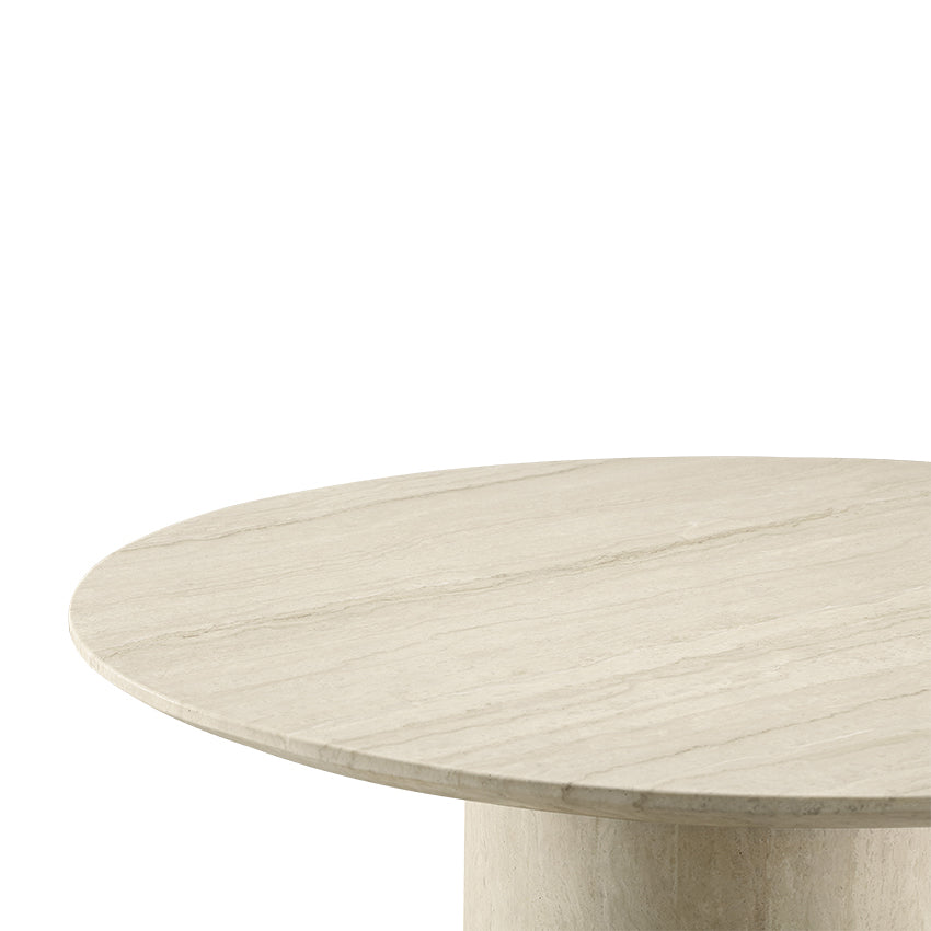 Bridie Round Travertine Pedestal Dining Table