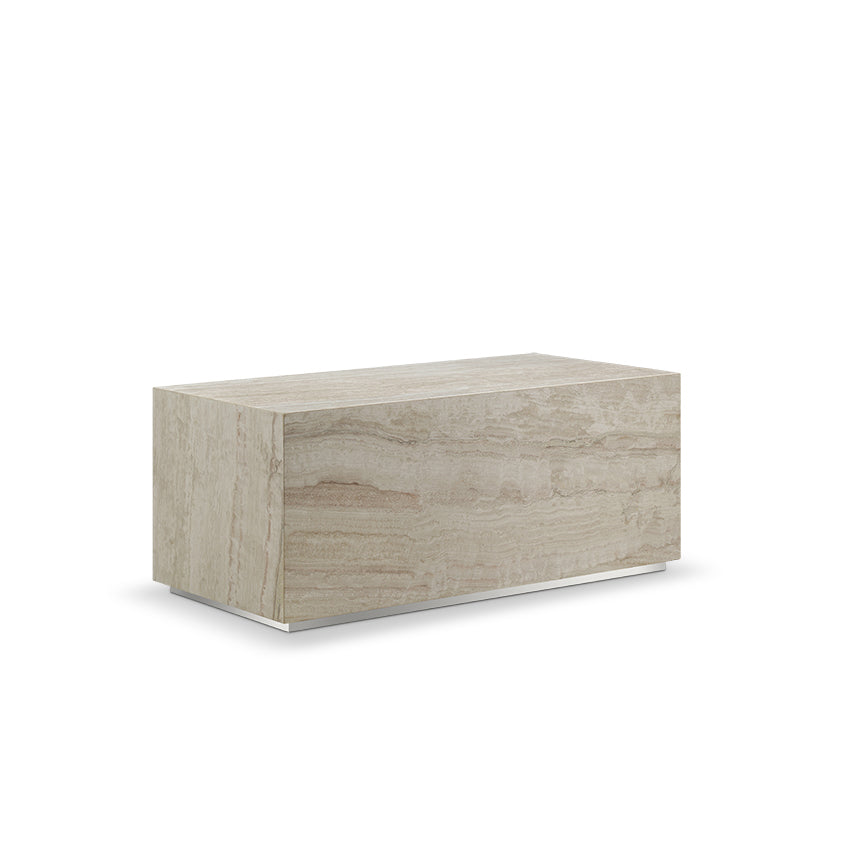 Travertine Monolith Rectangle Coffee Table-France & Son-FVT150TVTW-Coffee Tables-1-France and Son