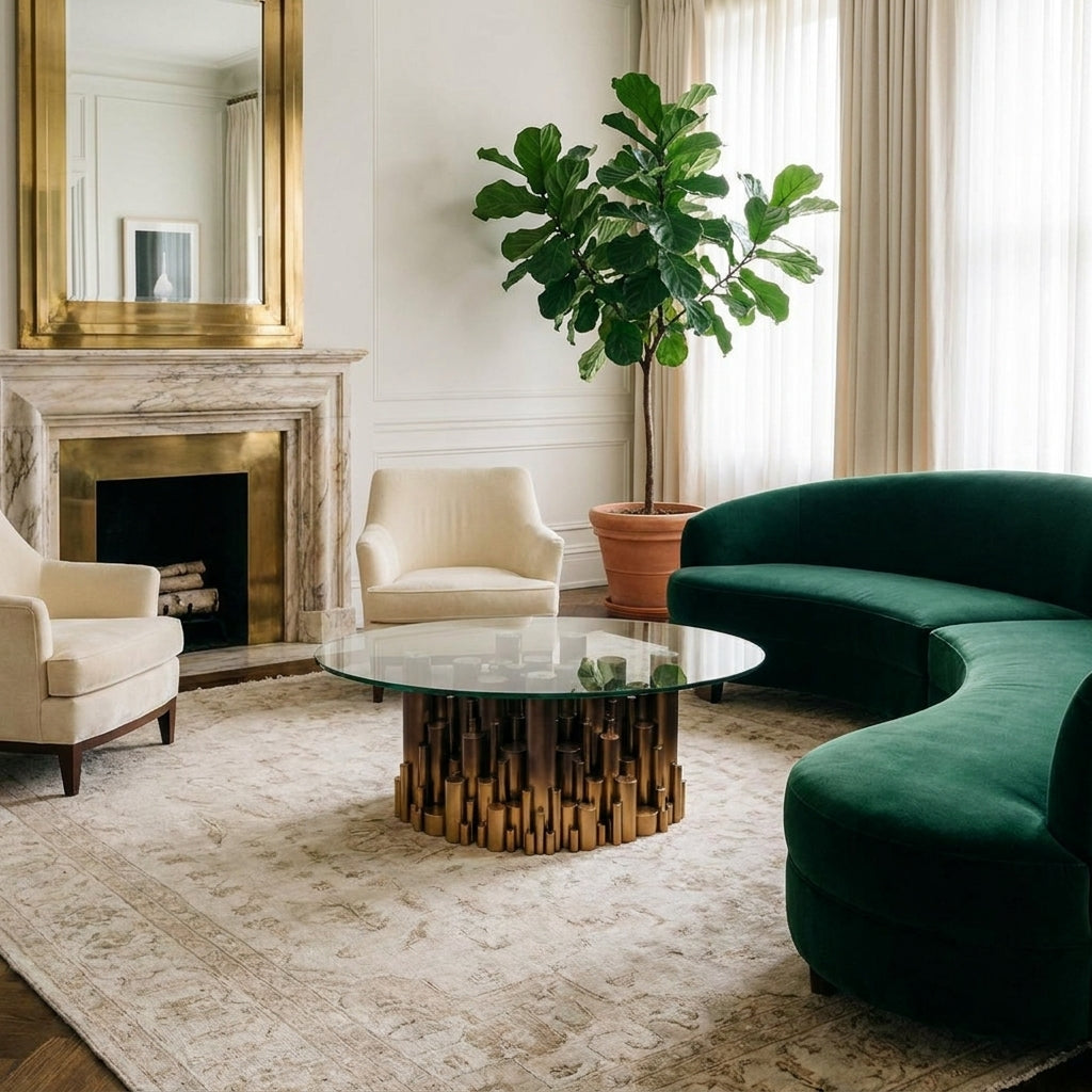 Oval Piston Coffee Table - Golden Ombre