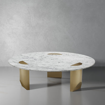 Patrina Carrara Marble Coffee Table-France & Son-FVT720MWHT-Coffee TablesWhite-1-France and Son