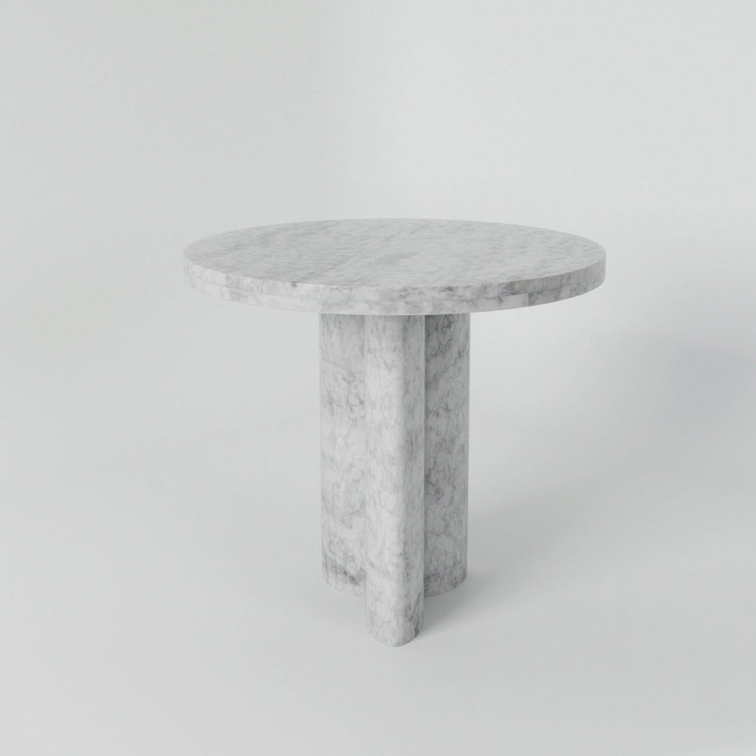 Giacomo Fluted Marble Side Table-France & Son-FVT937WHT-Side Tables-4-France and Son
