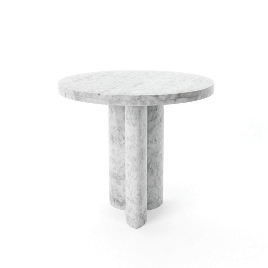 Giacomo Fluted Marble Side Table-France & Son-FVT937WHT-Side Tables-1-France and Son