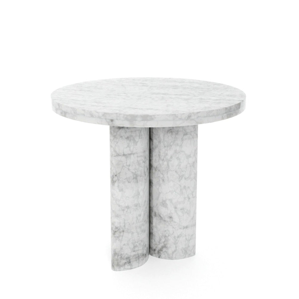 Giacomo Fluted Marble Side Table-France & Son-FVT937WHT-Side Tables-2-France and Son
