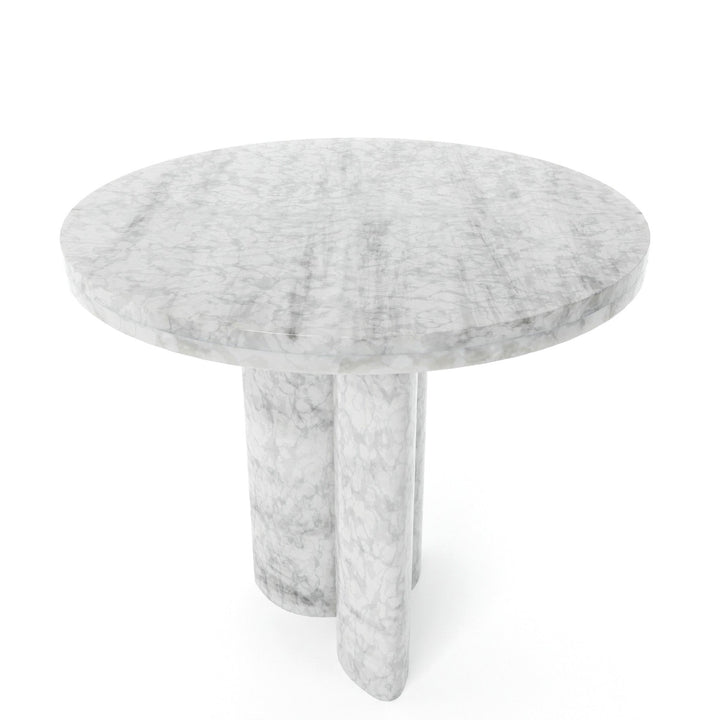 Giacomo Fluted Marble Side Table-France & Son-FVT937WHT-Side Tables-3-France and Son