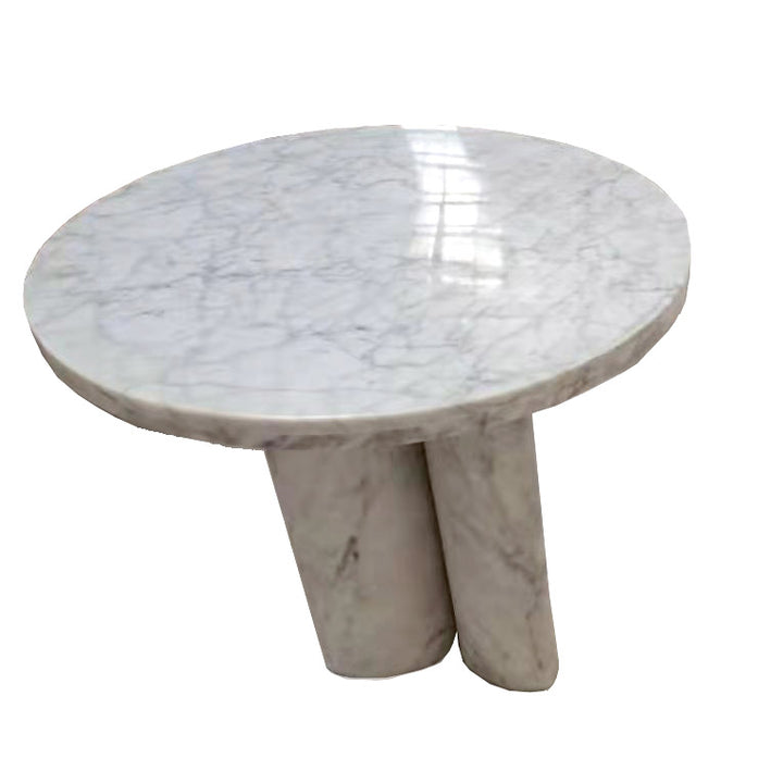 Giacomo Fluted Marble Side Table-France & Son-FVT937WHT-Side Tables-2-France and Son