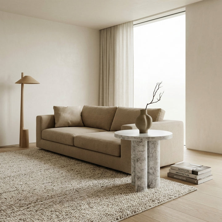 Giacomo Fluted Marble Side Table