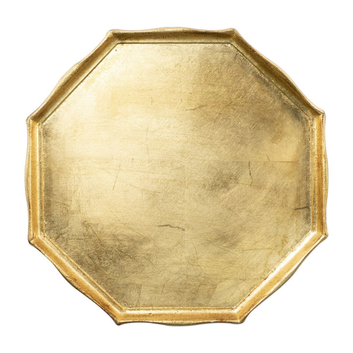 Florentine Wooden Accessories Octagonal Tray - Gold / Gold