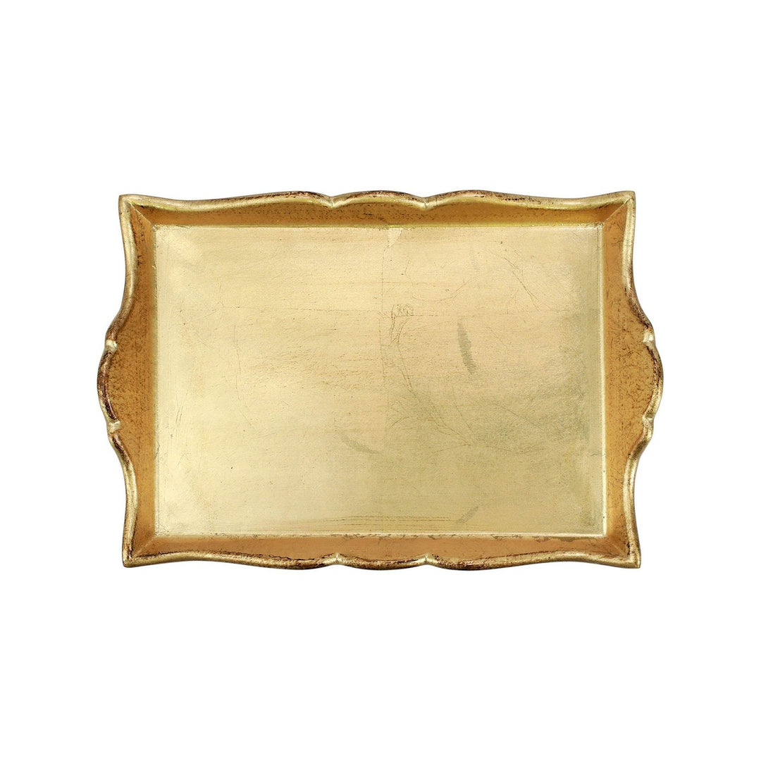 Florentine Wooden Accessories Handled Rectangular Tray