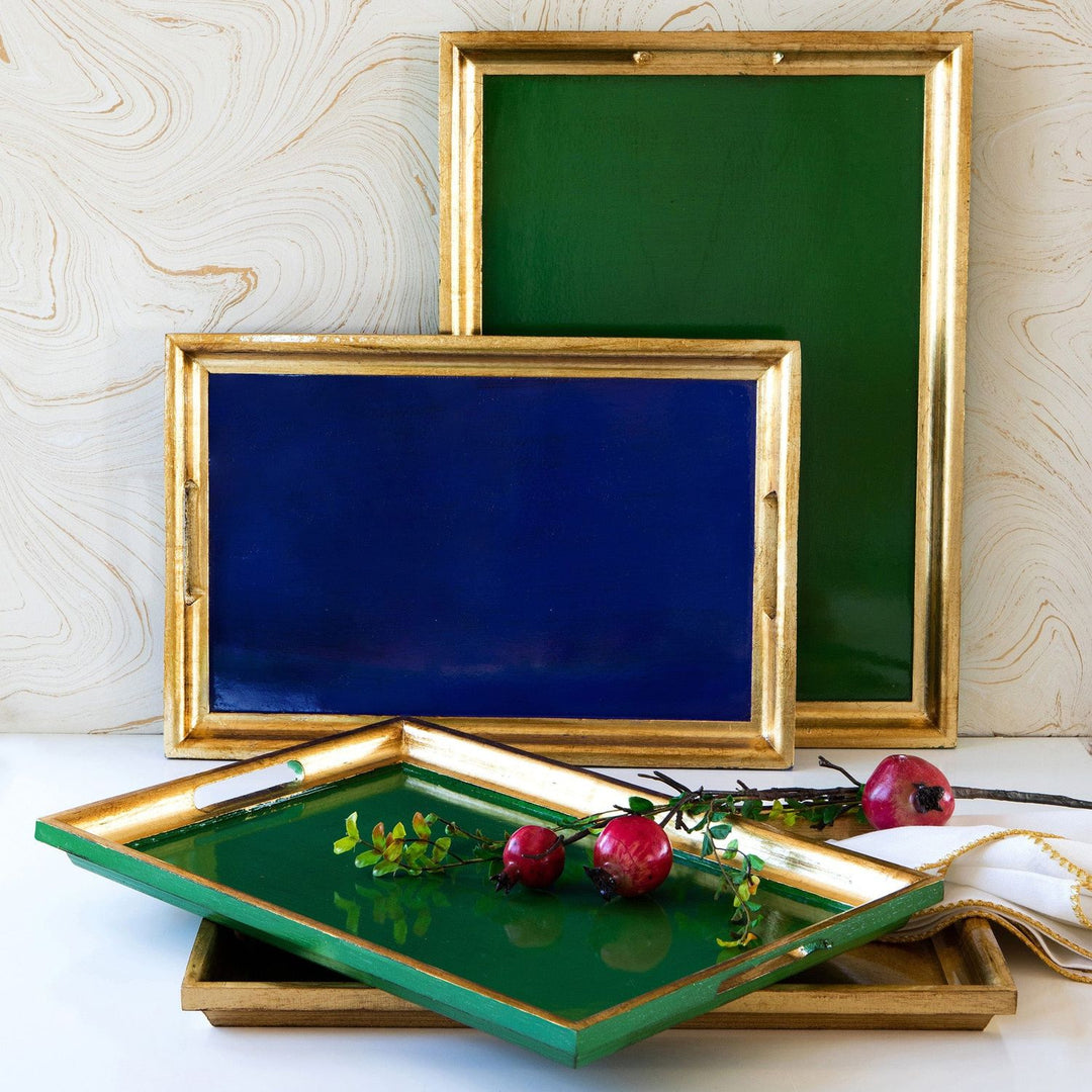 Florentine Wooden Accessories & Gold Rectangular Tray