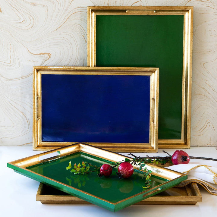 Florentine Wooden Accessories & Gold Rectangular Tray