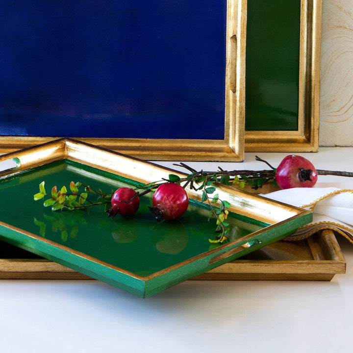 Florentine Wooden Accessories & Gold Rectangular Tray