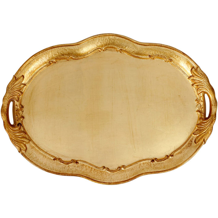 Florentine Wooden Accessories Oval Tray with Handles