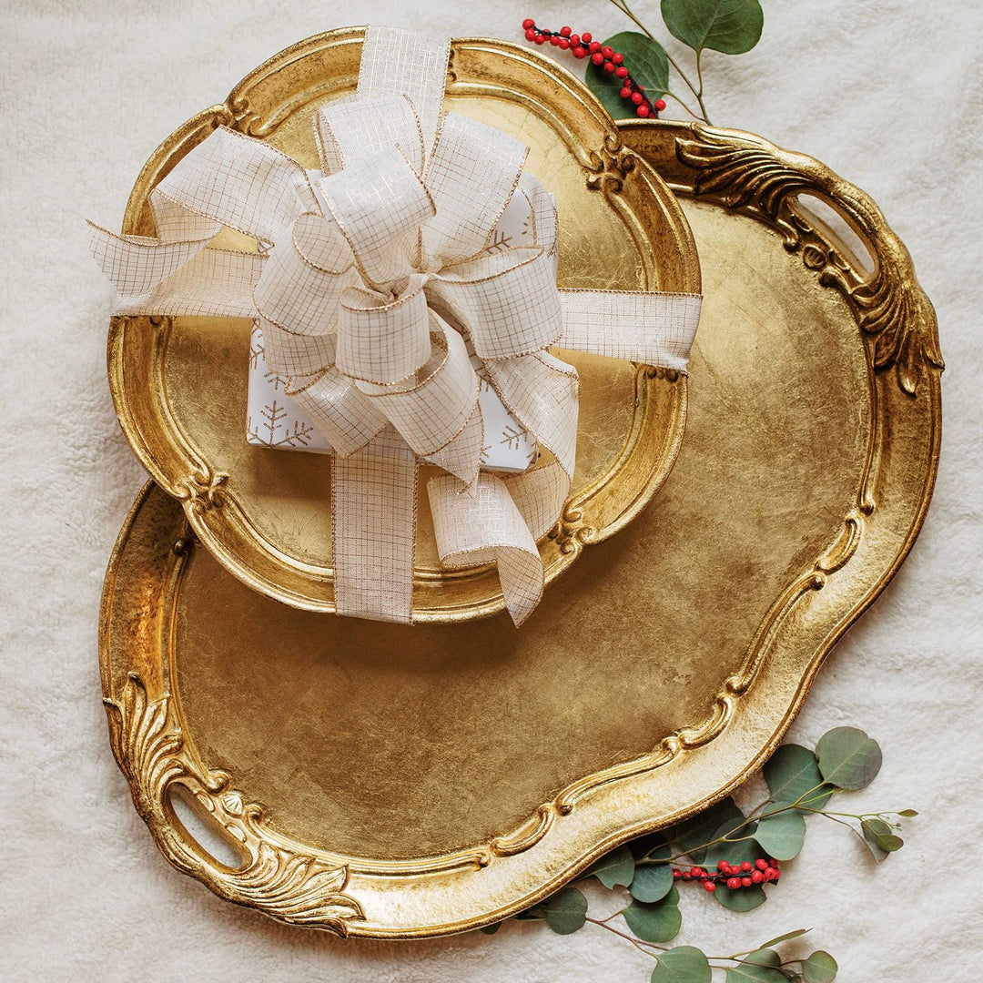 Florentine Wooden Accessories Oval Tray with Handles