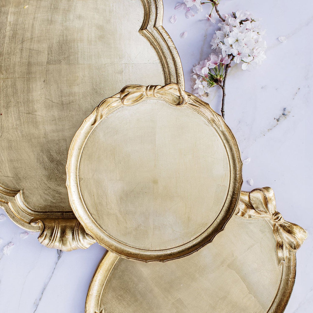 Florentine Wooden Accessories Bow Round Tray
