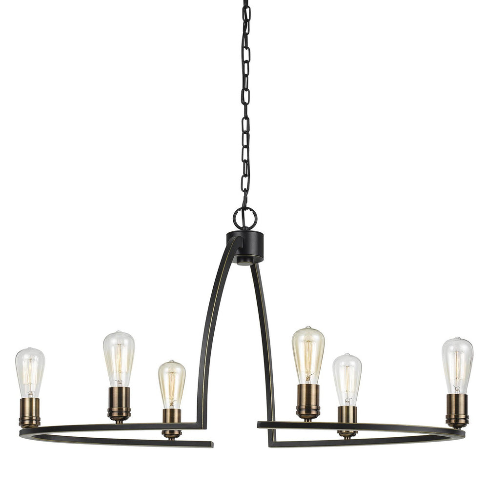 60W X 6 Kinder Metal 6 Light Chandelier (Edison Bulbs Not included)-Cal Lighting-CAL-FX-3664-6-Chandeliers-2-France and Son