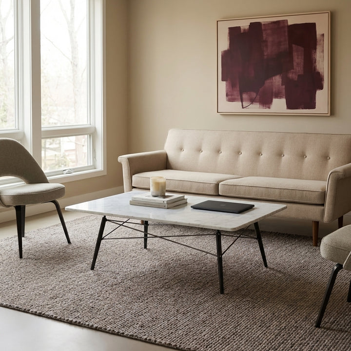 Carrara Marble Eiffel Base Coffee Table