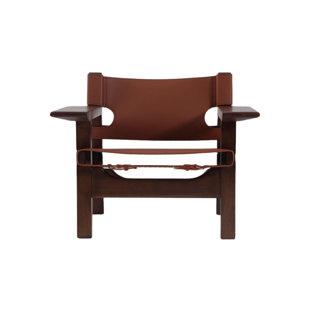 Spanish Chair with Leather Sling - Walnut