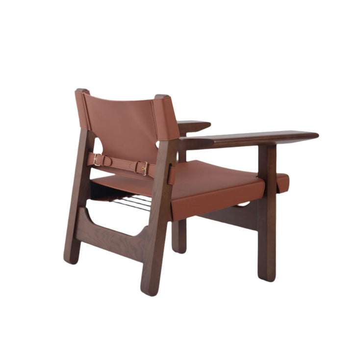 Spanish Chair with Leather Sling - Walnut