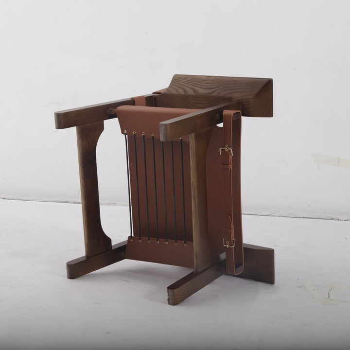 Spanish Chair with Leather Sling - Walnut