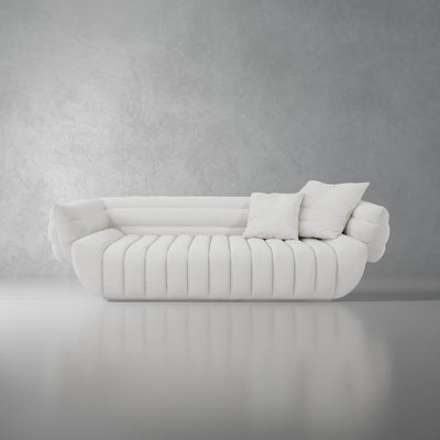 Claudette Channeled Sofa-France & Son-FYS0043IVORY-Sofas-1-France and Son