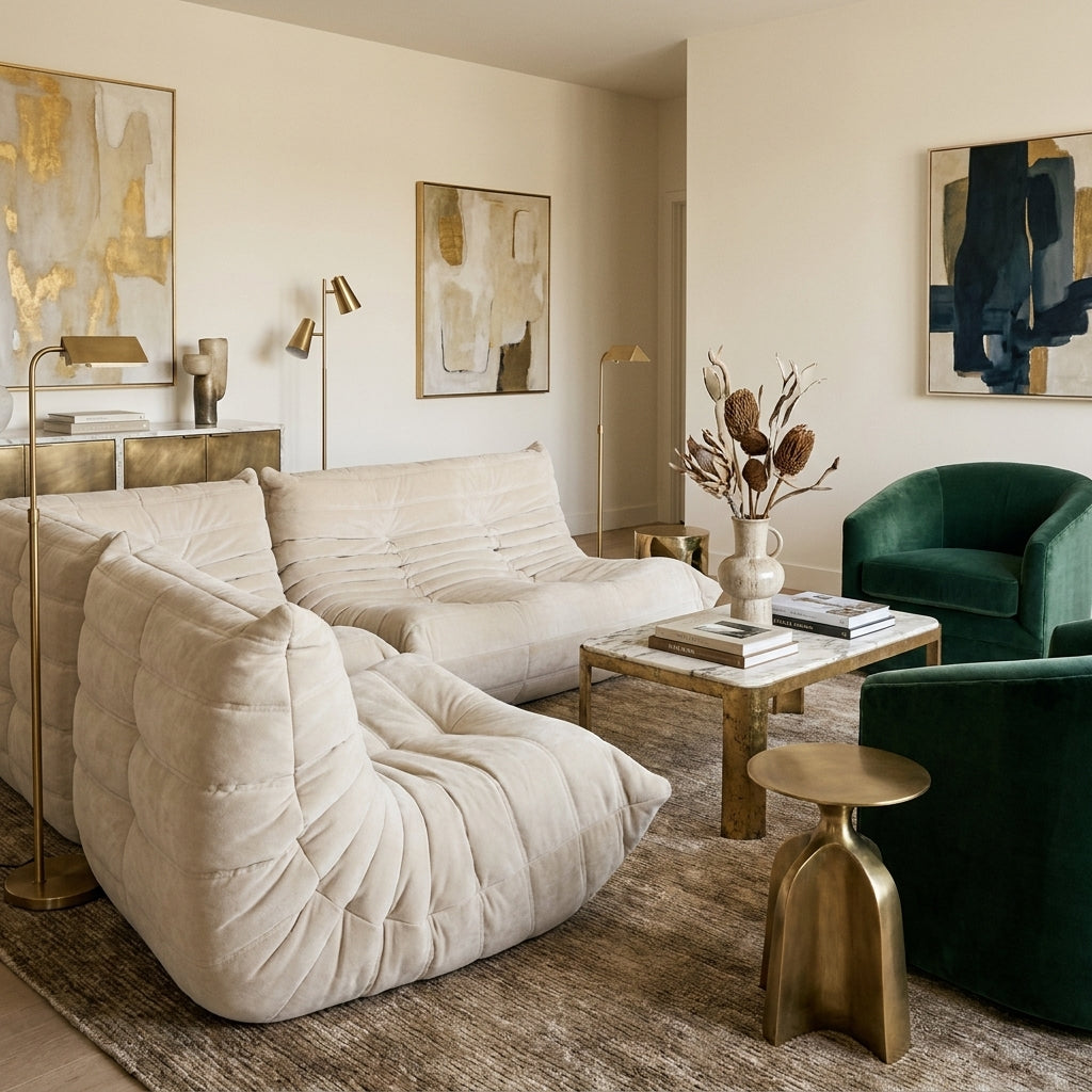 Channeled Lounger Modular Sectional - Velvet