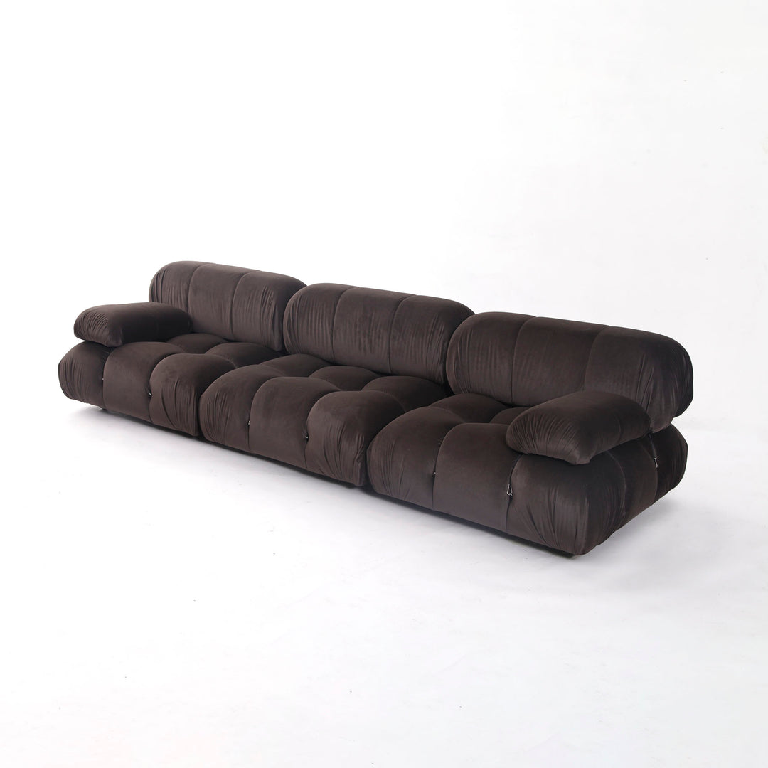 Bellini Sectional Sofa Set - Brown Velvet