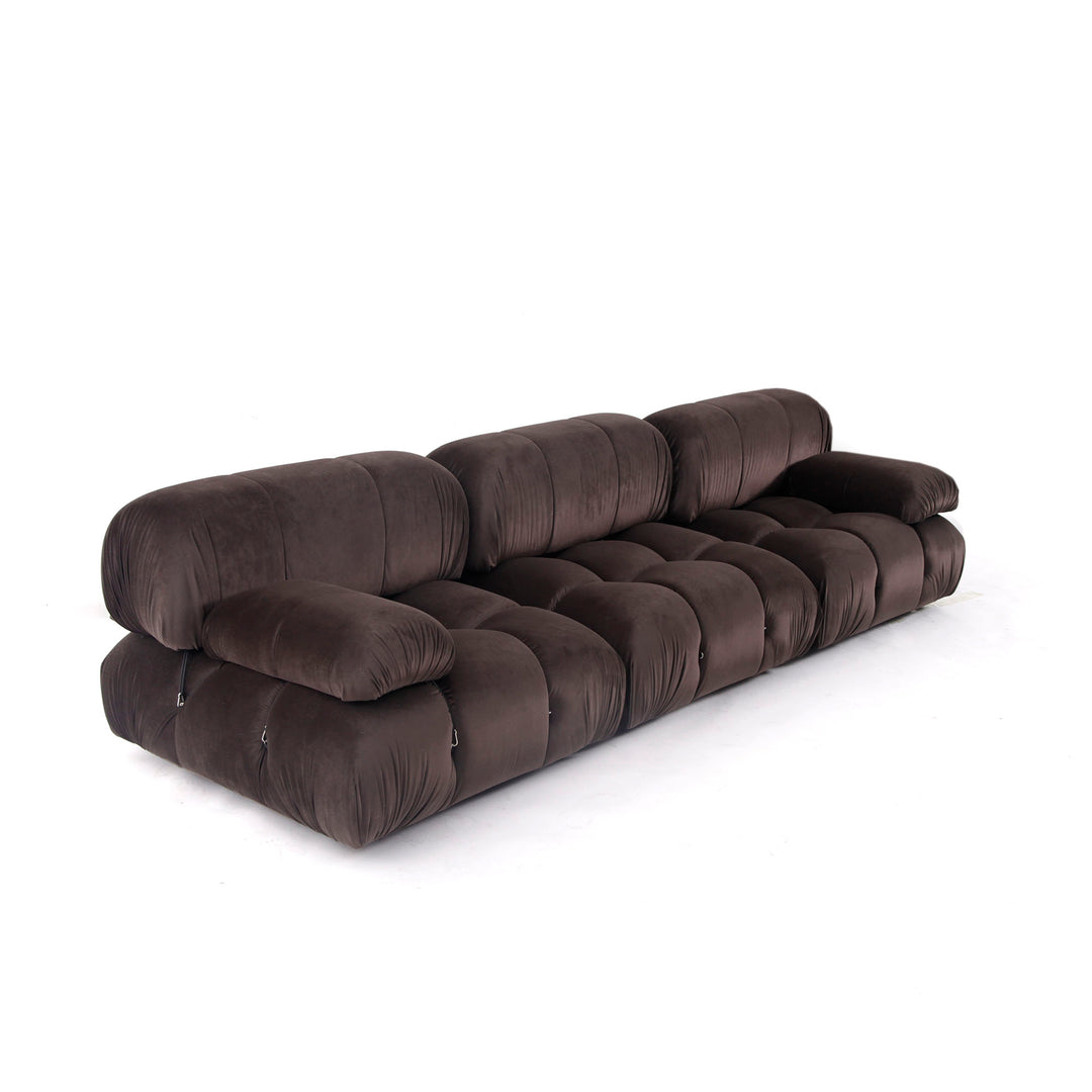 Bellini Sectional Sofa Set - Brown Velvet