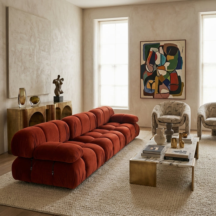 Grappolo Sectional Sofa Set - Dark Orange
