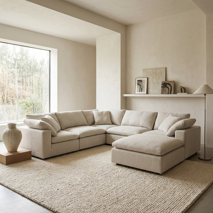 Plush Modular Sectional - Off White Linen