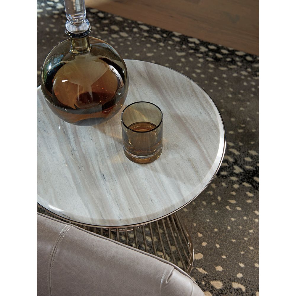 Martini Stainless Accent Table - Platinum