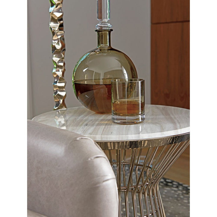 Martini Stainless Accent Table - Platinum