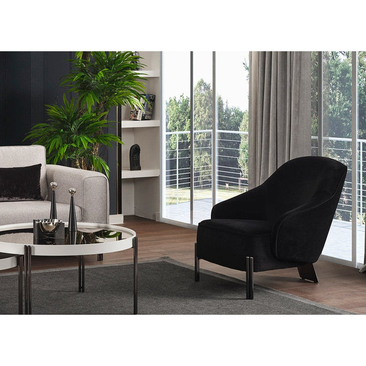 Favori Accent Armchair-Whiteline Modern Living-WHITELINE-CH1840-BLK-Lounge Chairs-3-France and Son