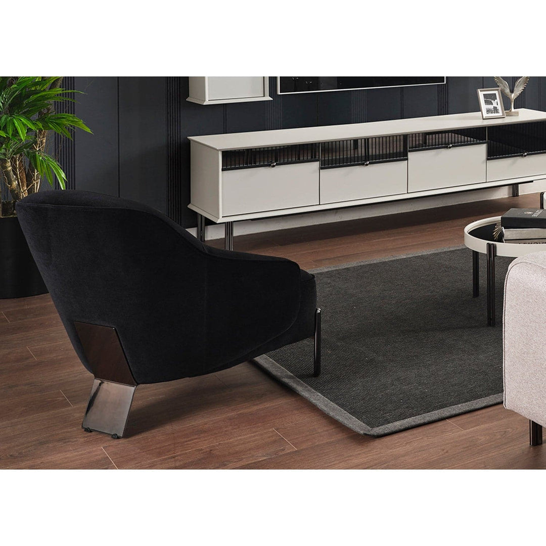 Favori Accent Armchair-Whiteline Modern Living-WHITELINE-CH1840-BLK-Lounge Chairs-4-France and Son