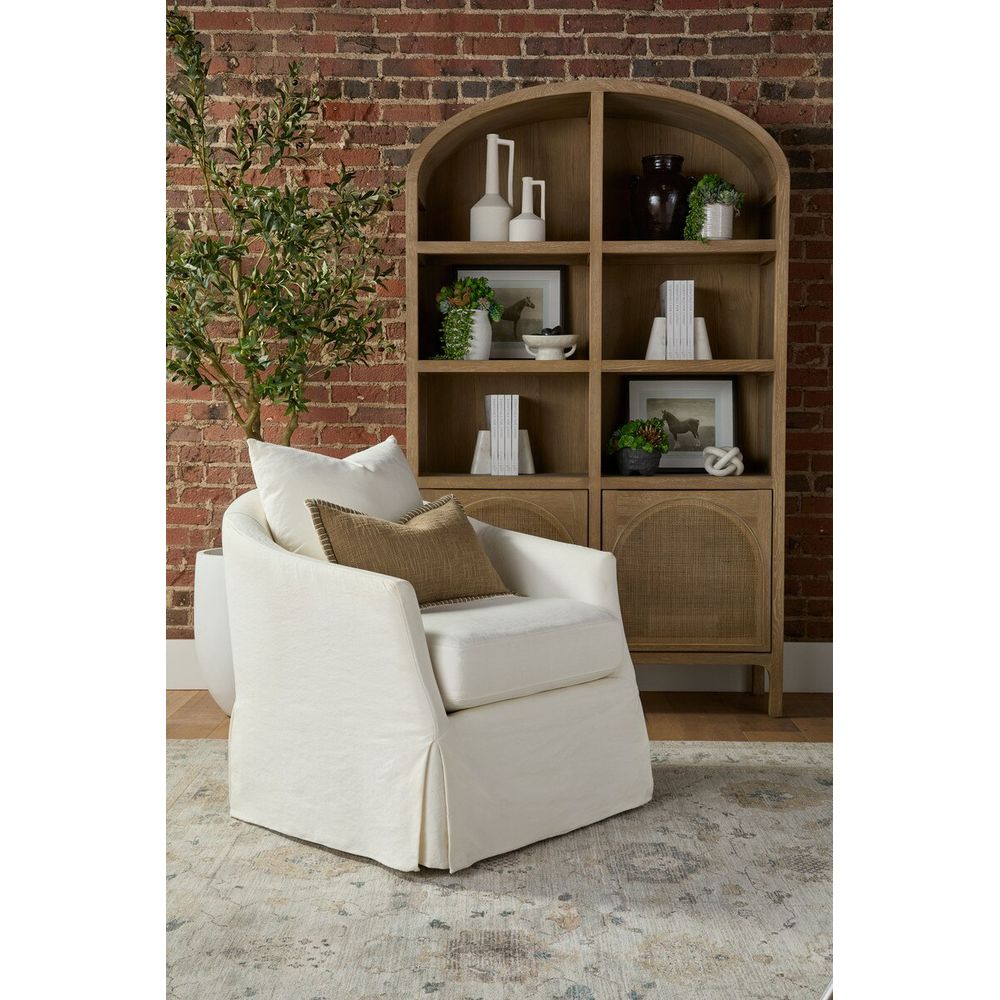 Faye Slipcover Swivel Club Chair
