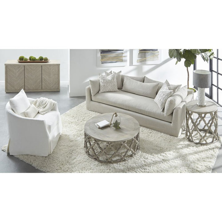 Faye Slipcover Swivel Club Chair