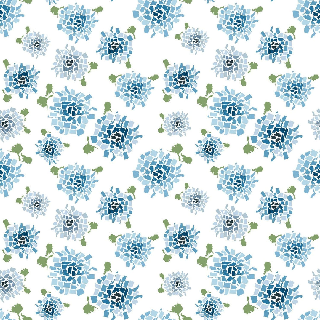 Honey & Hank Fifty States Hydrangea Wallpaper-Mitchell Black-MITCHB-WCHH101-BL-PM-10-Wall DecorPatterns Blue-Premium Matte Paper-4-France and Son