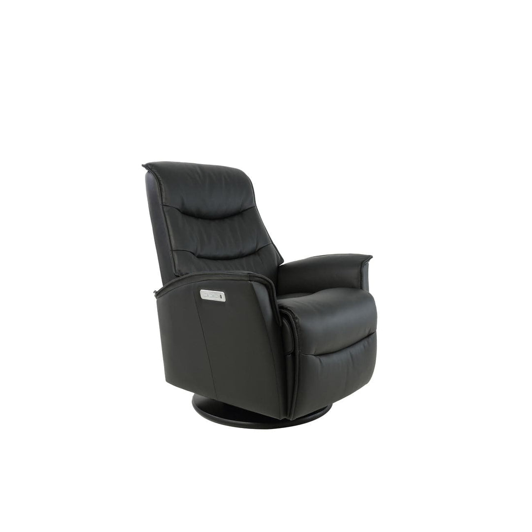 Dallas Small Power (3 Motor) Swing Relaxer-Fjords-FJORDS-574116P-201-Lounge ChairsSoft Line Leather 201 Black-5-France and Son