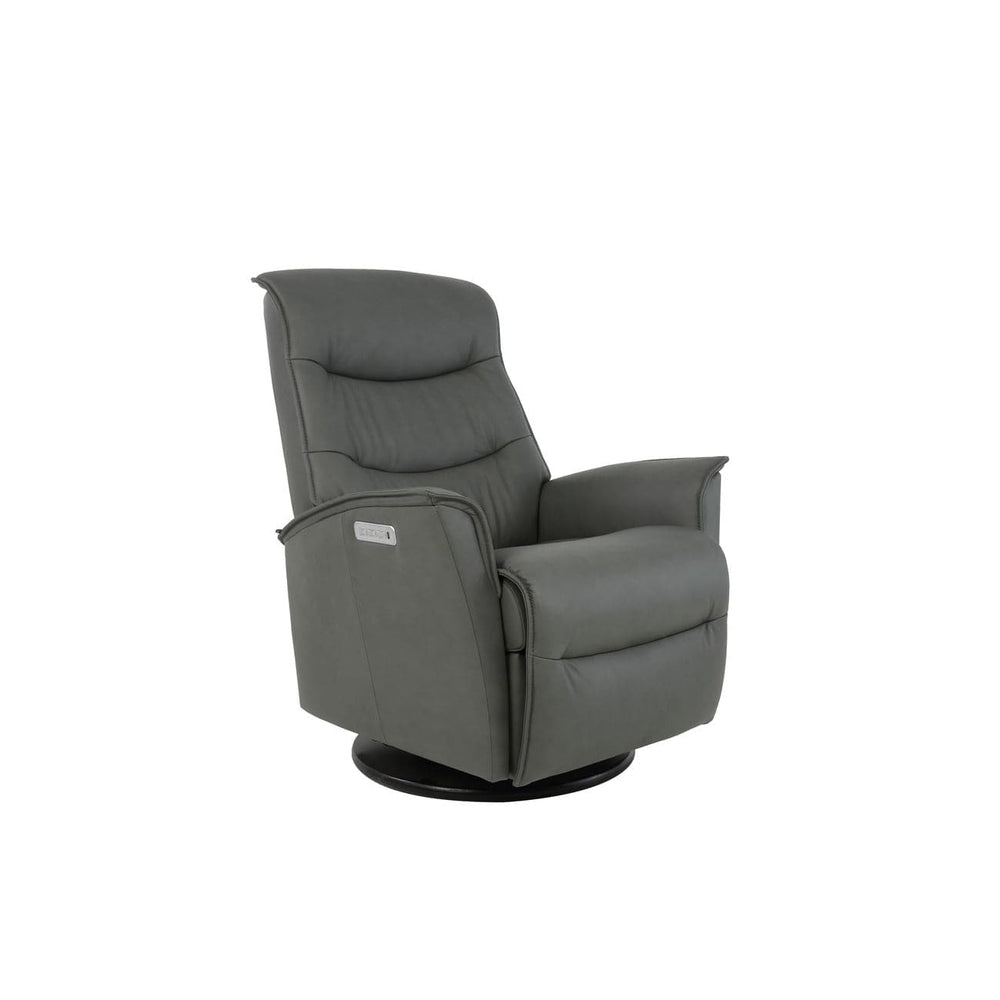 Dallas Small Power (3 Motor) Swing Relaxer-Fjords-FJORDS-574116P-201-Lounge ChairsSoft Line Leather 201 Black-2-France and Son