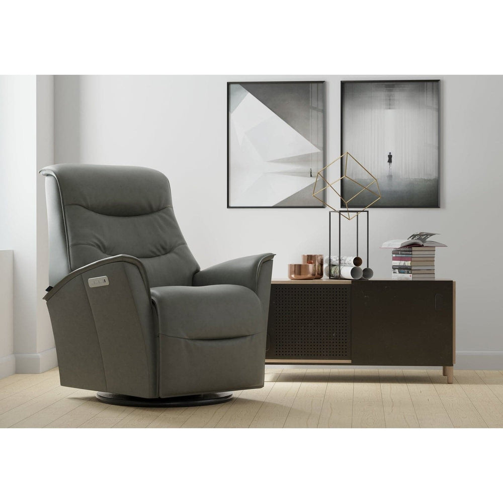 Dallas Large Power (3 Motor) Swing Relaxer-Fjords-FJORDS-575116P-201-Lounge ChairsSoft Line Leather 201 Black-2-France and Son