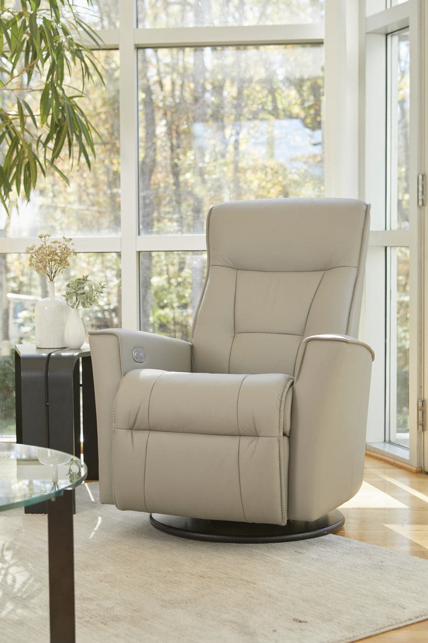 Harstad Small Power Swing Relaxer-Fjords-FJORDS-552116P-133-Lounge ChairsNordic Line Leather 133 Fog-6-France and Son