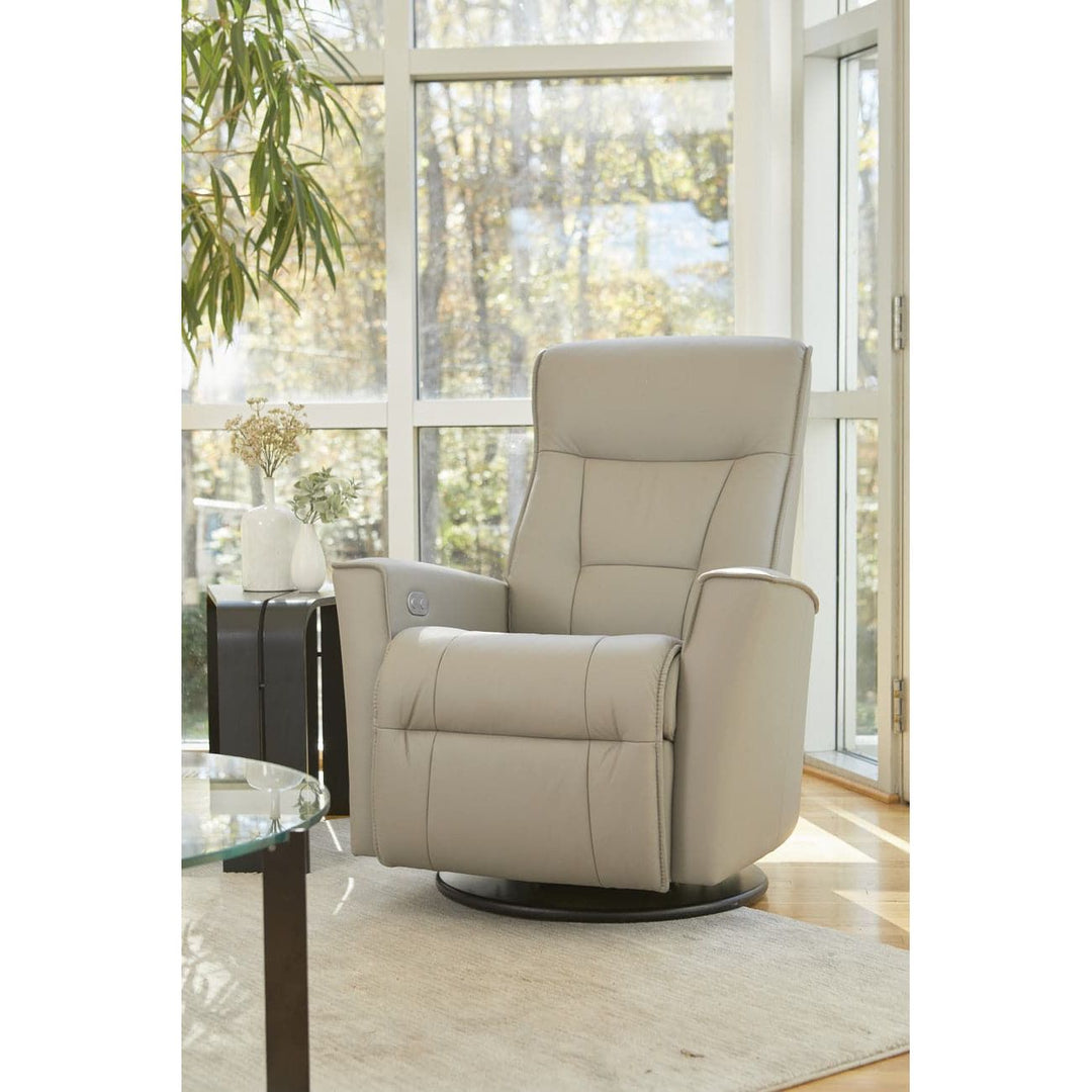 Harstad Small Power Swing Relaxer-Fjords-FJORDS-552116P-133-Lounge ChairsNordic Line Leather 133 Fog-6-France and Son